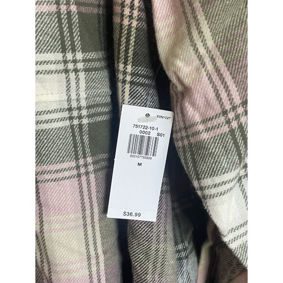 Women's Old Navy Plaid Shirt Sz M The Boyfriend Button-Up Casual Travel Travel - Picture 3 of 4